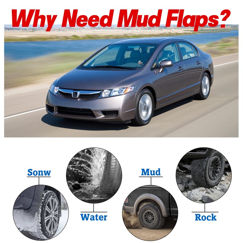 BDFHYK Mud Flaps Splash Guards 4PCS Front & Rear Side
