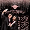 Fitumiw Class of 2025 Graduation Backdrop 6x6ft Rose Gold Congratulations