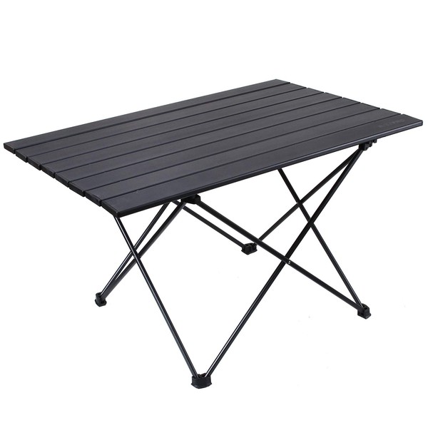 RISEPRO Portable Camping Table, Ultralight Folding Table with Aluminum Table Top and Carry Bag, Easy to Carry, Ideal for Outdoor, Camping, Picnic, Cooking, Beach, Hiking, Fishing 68 X 46 X 40cm
