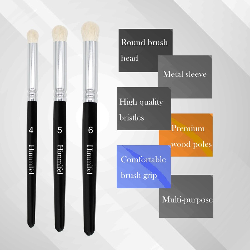 Himmlfel Dry brush Set，3 Size Dry Brush Miniature Painting，Professional Dry