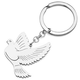 DALANE Cute Pigeon Keychains Stainless Steel Doves Bird Keyring Gifts Jewelry for Women Girls Handbag Charms