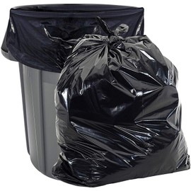 Commander 42 Gallon 2 MIL Black Heavy Duty Trash Bags - 34" x 38" - Pack of 28 - For Home, Kitchen, Lawn, Outdoor, Construction, & Contractor