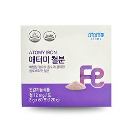 Atomy Iron 2g x 60 packets (2 month supply) Non-heme iron vegetable iron / 애터미 철분 2g x 60포 (2개월분) 비헴철 식물성 철분