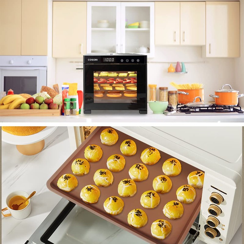 8Pcs Silicone Dehydrator Trays - Nonstick Silicone Drye Mats with