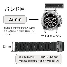 Sibehill Luminox Watch Band 0.9-inch (23 mm) Carbon Fiber Plastic Steel Replacement Watch Band with Adjustment Tool, 23 mm