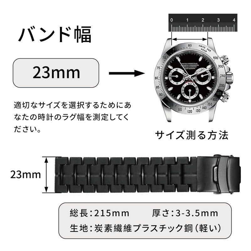 Sibehill Luminox Watch Band 0.9-inch (23 mm) Carbon Fiber Plastic