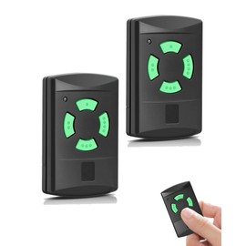 26.975 MHz Handheld Transmitter for Hörmann HSM2, HSM4, HSE2, HS2/4/1, Green Button, 4 Channels, Garage Door Opener Remote Control for HSP4-C, HSD2-A, HSD2-C Replacement Remote Control (2 Pieces)