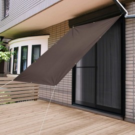 FIELDOOR Sunshade, 78.7 x 94.5 inches (200 x 240 cm), Dark Brown, Screen, UV Protection, High Water Resistance, Veranda Awning, Easy Installation