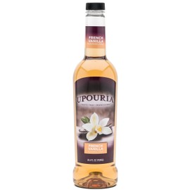 Upouria French Vanilla & Hazelnut Flavored Syrup, 100% Vegan and Gluten-Free, 750ml bottles - Set of 2 - Pumps included