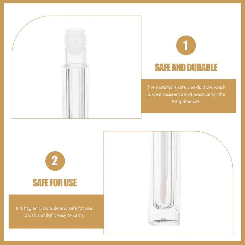 FRCOLOR 5ml Long Shape Lip Gloss Empty Tubes Silver Triangle