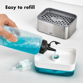 OXO One-Push Wash Sponge Holder with Soap Dispenser