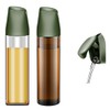 BOMANSI BOMS Olive Oil Dispenser Bottle, Auto Flip bottles for kitchen, Oil Dispensing Bottles Leakproof, Easy Clean and vinegar dispenser set of 2 (Green)