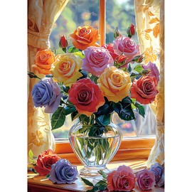 PuzzOne Jigsaw Puzzle for Adults 1000 Piece, Colorful Mixed Rose Bouquet Jigsaw Puzzle for Family, Adults, Gifts, Party Game, Finished Size 27.5" x 19.7"