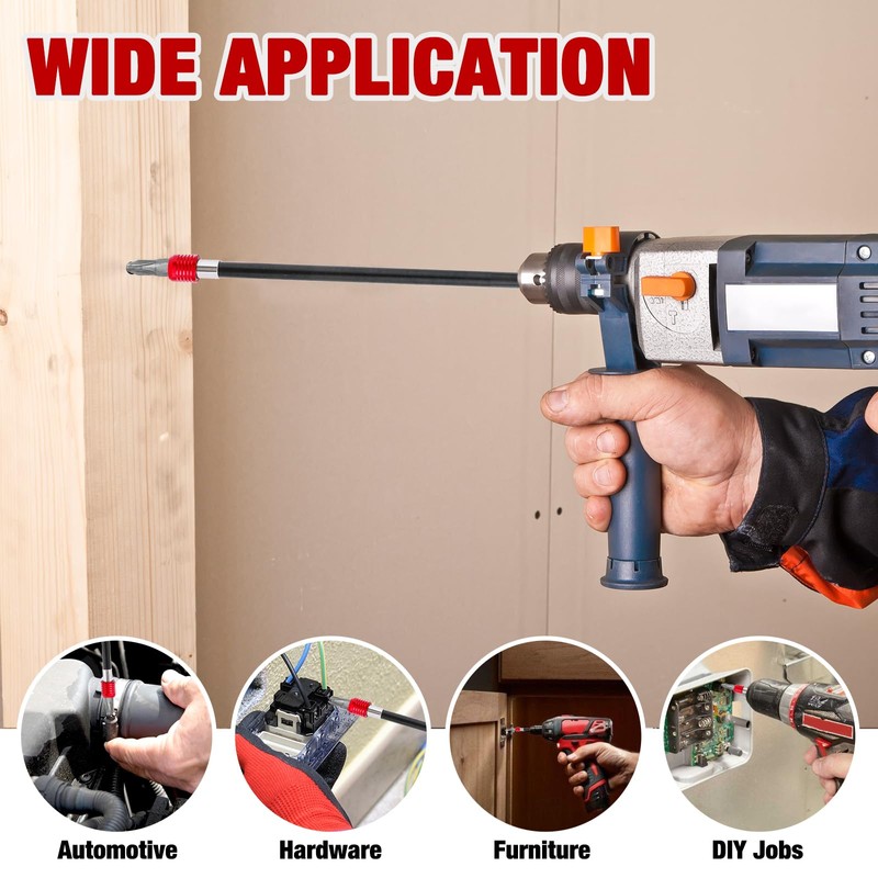 Drill Bit Extension 2/4/6/12’’, Magnetic Bit Holder 4 Pcs, Drill
