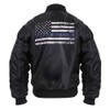 Rothco Thin Blue Line Flag MA-1 Flight Jacket, Medium