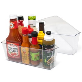 Kitchen Spaces Lazy Susan - Contenedores organizadores profundos, estante de cocina y despensa, transparente y resistente con asas integradas,...     