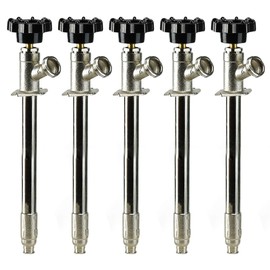 Midline Valve 6214G-OM-5 Anti-Siphon Sillcock Frost Free Outdoor Faucet 1/2 in. PEX A x 3/4 in. Hose Bib, 14 in. Long (5 Pack), Chrome, 5 Count
