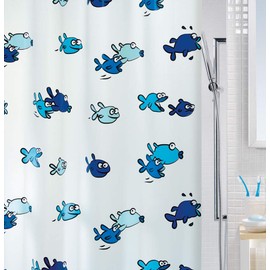 Spirella PEVA Shower Curtain Hugo Blue 180x200cm