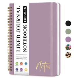 Cuaderno rayado en espiral para mujer, diario A5 con rayas universitarias para escribir, cuadernos de tapa dura para el trabajo, toma de notas y...   