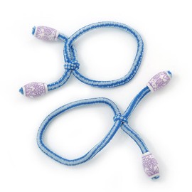Avalaya 2 Lilac and White Acrylic Floral Bead Pony Tail Hair Elastic/Bobble