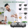 Double Burner Cooktop, 2000W Portable Electric Stove, 5 Level Temperature