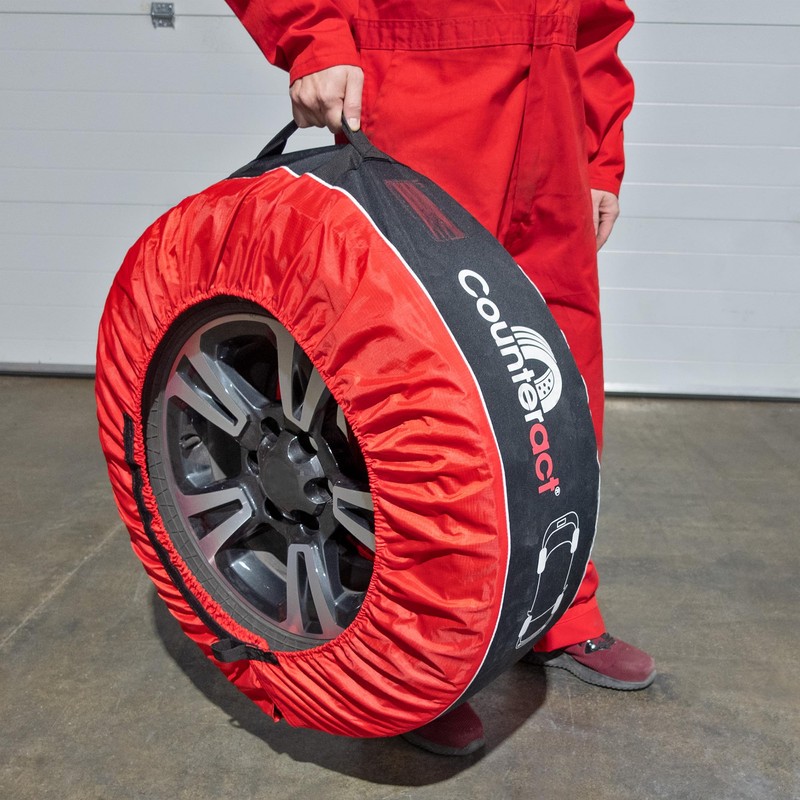 Counteract Tire Cover 4 Pack - Black & Red Oxford