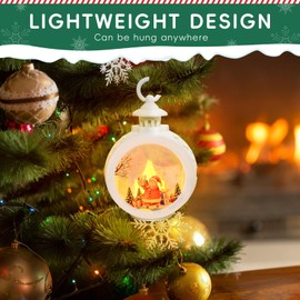 Shapenwin Santa Claus LED Mini Christmas Lantern Hanging Lanterns with Santa Snowman Retro Christmas Decoration for Kids Holiday Gift and Home Decor Outdoor and Indoor