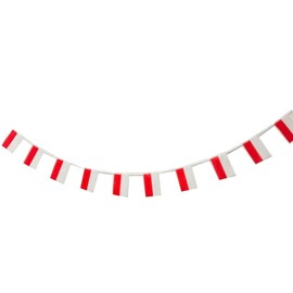Poland Flag Pack of 40 Poland Flag Garland Poland 11.4 m Bunting Poland National Flag 14 x 21 cm for Garden Bar Decorations (Poland)