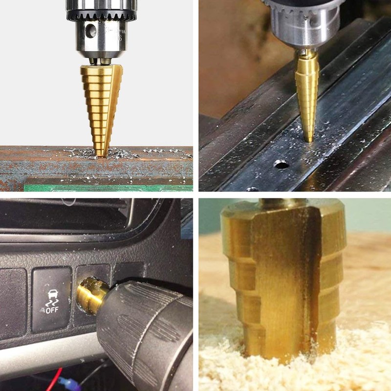 Shallho 1/4 Inch Hexagon Shank 4-32 mm Titanium Coated Spiral