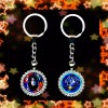 ACE FREHLEY KISS TWO RHINESTONES DIAMONDS KEYCHAINS