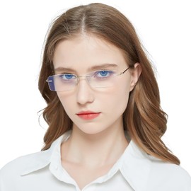 MARE AZZURO Lightweight Reading Glasses Men Women Stylish Durable Titanium Readers 1.00 1.25 1.50 1.75 2.00 2.50 2.75 3.00 3.50 4.00 5.00 6.00 (Silver 2.75)