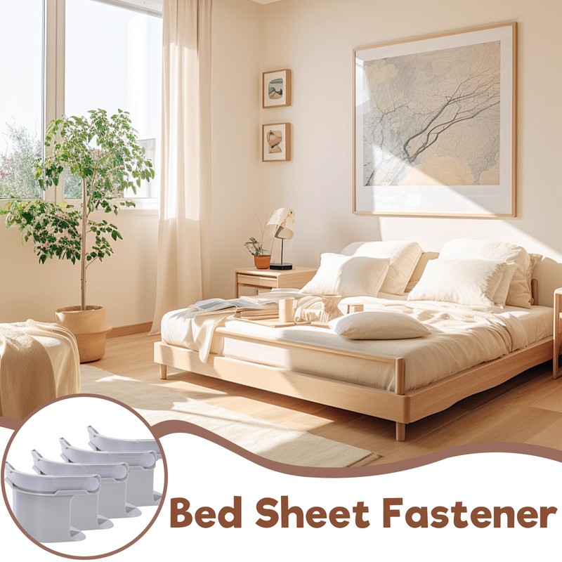 JDHUIOO Bed Sheet Holder With Lock Strips, 4 Pcs Heavy