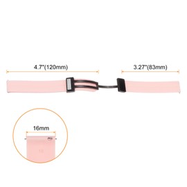 QUARKZMAN Magnetisches Silikon Uhrenarmband 16mm Schnellwechsel Weiches Gummi Wasserdichtes Ersatzarmband mit schwarzem Metall-Faltschließe für Männer und Frauen, Pink