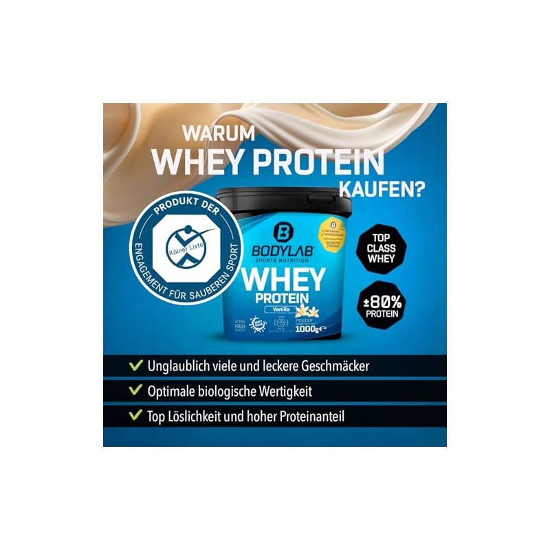 Bodylab24 Whey Protein Pulver, Schokolade-Kokosnuss, 1kg