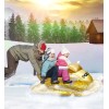 POZA Inflatable Gold Snowmobile Sled with Gold Snowflake Confetti –
