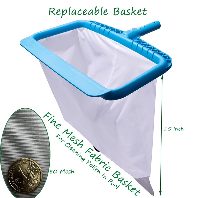 DABOVIN Professional Pool Bottom Skimmer Net for Cleaning Pollen Bugs,