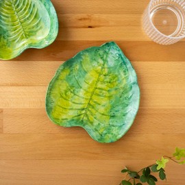 Tarhong TT21827473 Palermo Tropical Leaf Plate, 6.7 inches (17 cm), Dish, Break-Resistant, Melamine Tableware, Plastic, Dishwasher Safe, One-Plate, Stylish, Cute, Lightweight, Outdoor, Camping,
