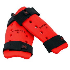 Macho Dyna Shin/Forearm Guards for TKD Karate (Red, Long)