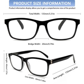 SIGVAN 6 Pack Reading Glasses for Women Men Blue Light Blocking,Spring Hinge Anti Eyestrain/Glare Computer Readers (6 Black, 1.0)