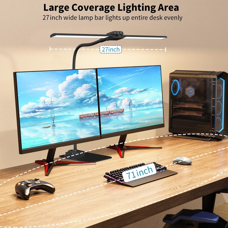 KableRika Desk Lamp Double Light: Bright Led Desk Lights for