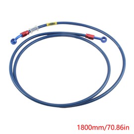 PowerMotor Motorcycle Braided Brake Hose, Dirt Bike M10 Aluminium Hydraulic Brake Line Oil Hose Pipe For ATV Pit Enduro Motocross Accessories(1800mm Oil Pipe - Blue)