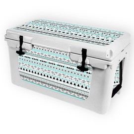 MightySkins (Cooler Not Included) Skin Compatible with RTIC 45 Cooler (2017 Model) - Turquoise Tribal | Protective, Durable, and Unique Vinyl Decal wrap Cover | Easy to Apply | Made in The USA