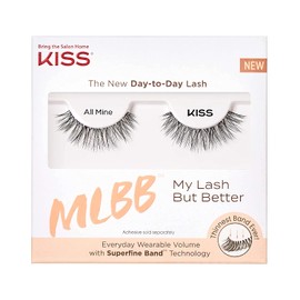 KISS MLBB My Lash But Better Everyday Wearable Volume False Eyelashes with Superfine Band Technology, Easy To Apply, Reusable, Cruelty-Free, Contact Lens Friendly, Style All Mine, 1 Pair