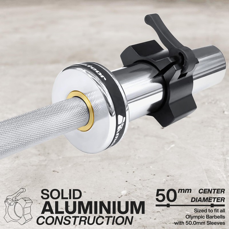 Meteor Essential Olympic Quick-Release Barbell Collars, Aluminium Collar, Barbell Clamp,
