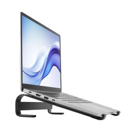 QWORK® Ventilated Laptop riser for 10 to 18 Inch Laptops, Laptop Holder with Non-Slip Pads - Black Aluminum