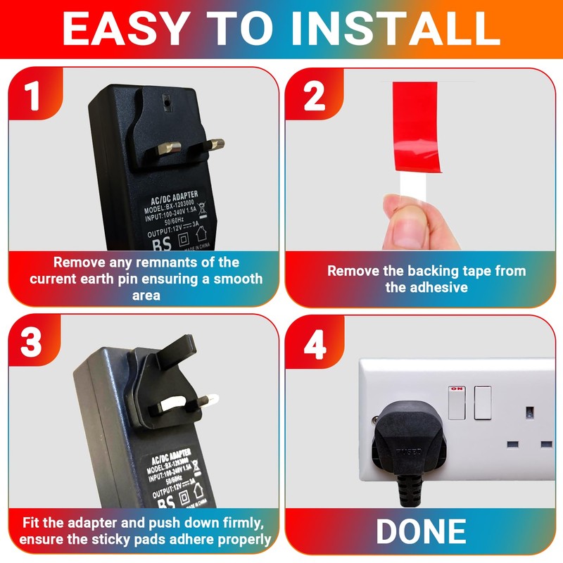 UK Mains AC Adaptor Plug Earth Pin Repair Kit -