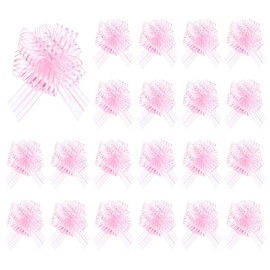 uxcell 20pcs Light Pink Pull Bows 6.3 Inches Wide Large Ribbon Gift Bows for Gift Wrapping Gift Baskets Decor Wedding Parties Birthday Florist Packaging and Decoration