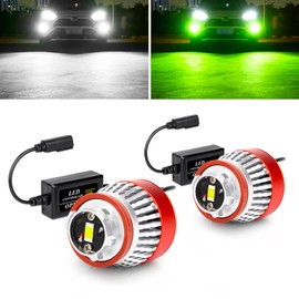 Industry #1 Brightness Toyota Special Shape LED Fog Lamp, Upgrade Brightness, 6500K, 3000K, 5800LM Memory Function, 18W DC9-60V (12V/24V Vehicles), Quiet Fan (White/Lime Yellow, 2 Color Switching,