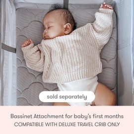 Newton Baby Bassinet Attachment for Deluxe Travel Crib & Playard | Includes Mattress & Sheet, Ultra-Breathable & Washable, Does NOT Include Play Yard, Incompatible with Newton Compact Travel Crib