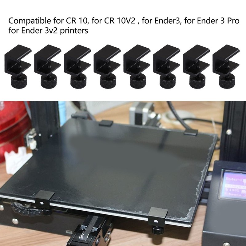 8 Set 3D Printer Glass Clips Adjustable Universal Aluminum Alloy